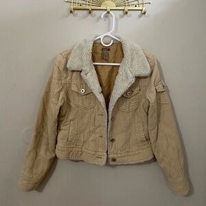 Carhartt Tan Corduroy Sherpa-Lined Jacket